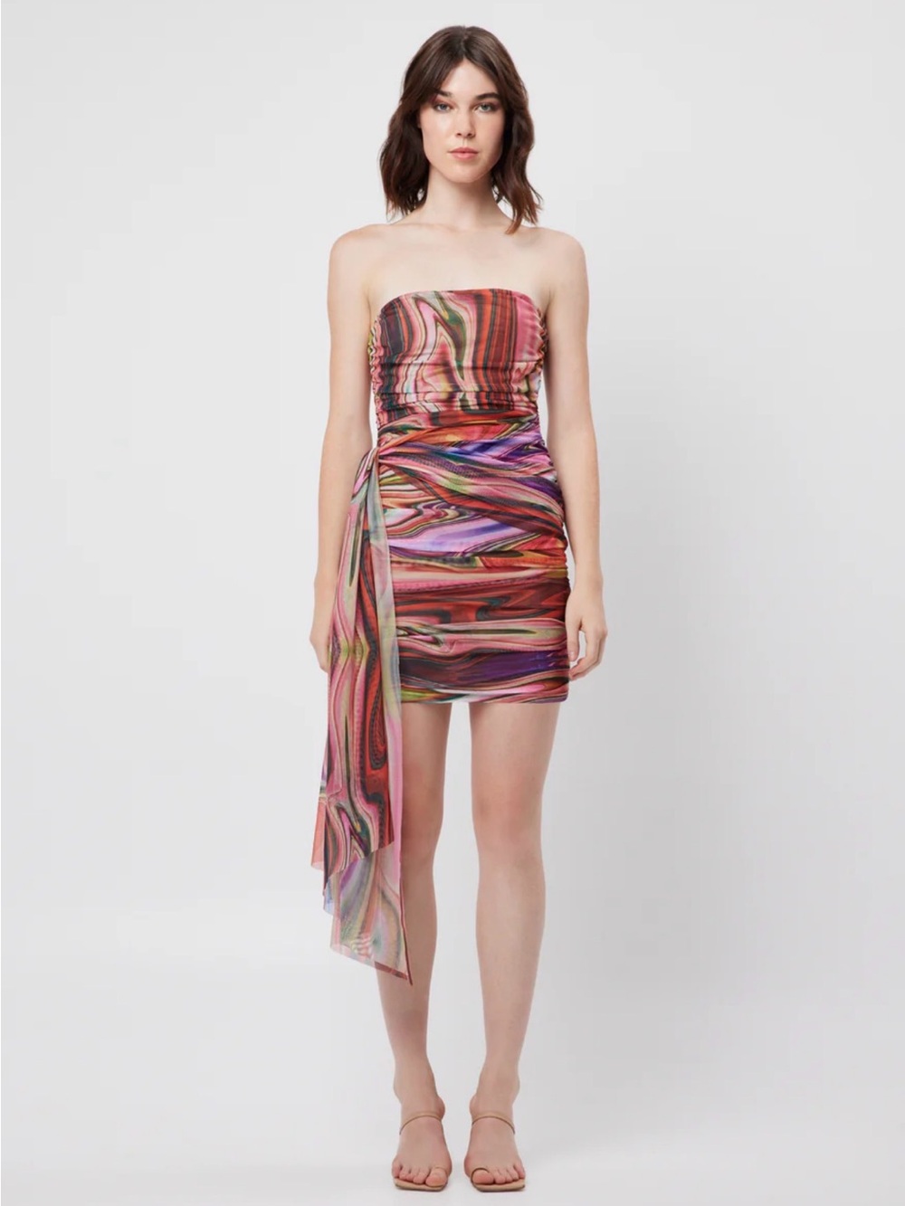 Elliatt Nala Multicolor Strapless Mini Dress with Draped Sash - Picture 7 of 10